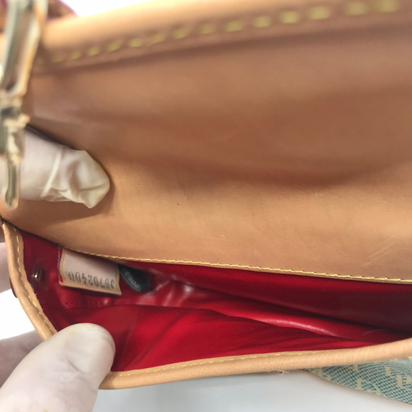 Dooney & Bourke Blue Brown Leather Wristlet - Picture 4 of 5